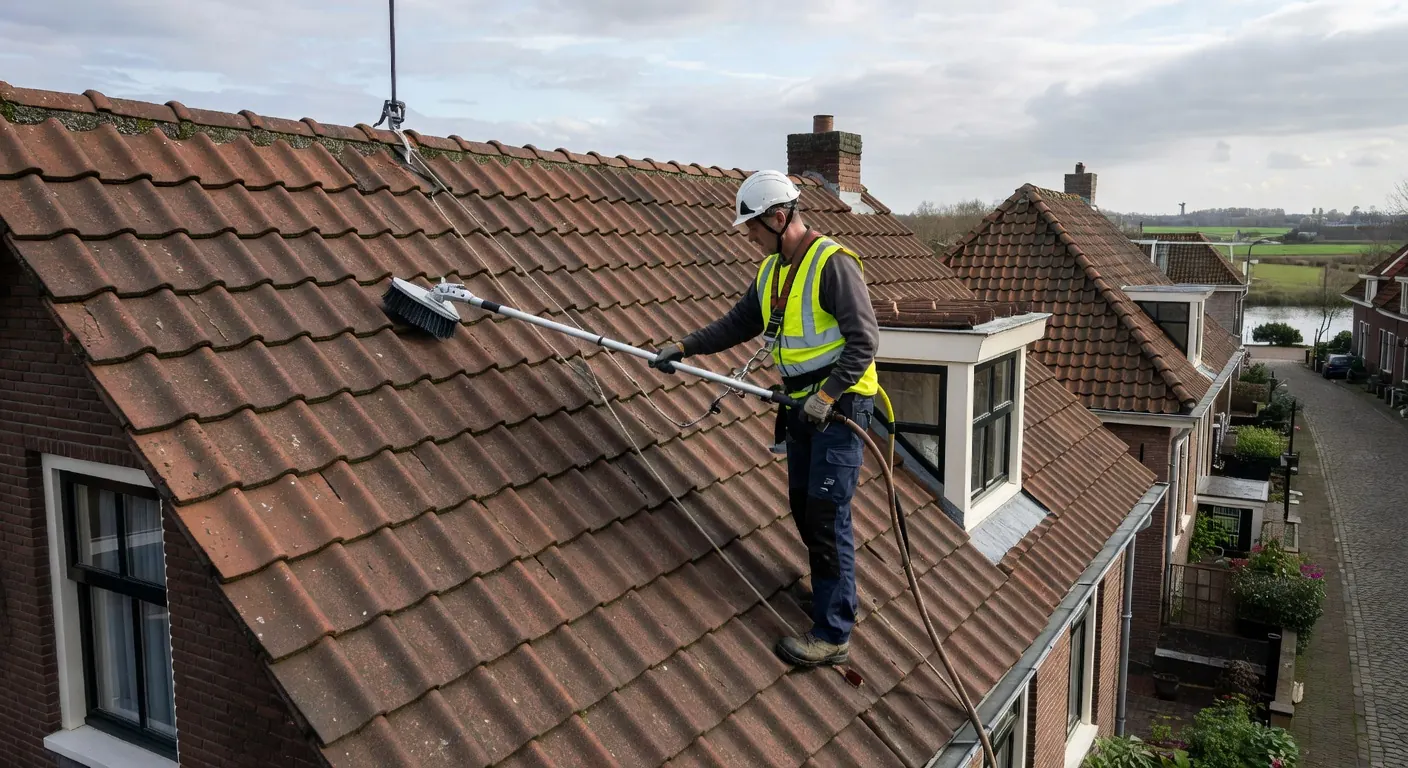 Voltooide dakrenovatie in Groningen met nieuwe dakbedekking en dakgoten