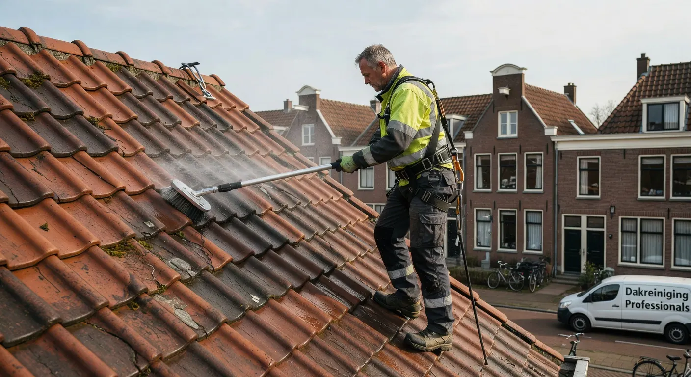 Illustratie van het correct opmeten van dakgoten met meetgereedschap